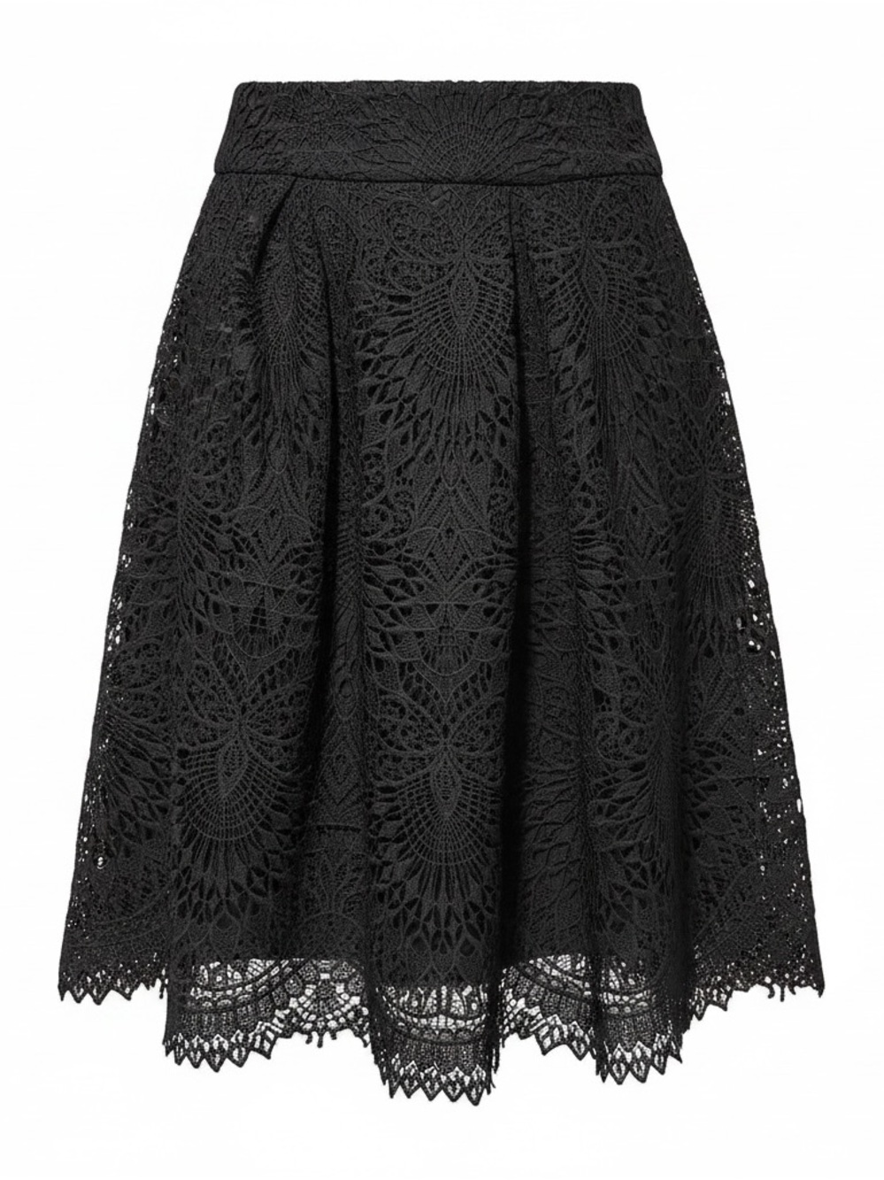 Beulah Black Lace A-Line Skirt
